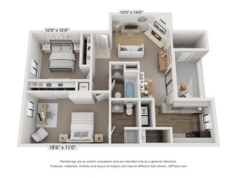 Streamline Floor Plan at The Reserve At Barry Apartments, Kansas City, 64154